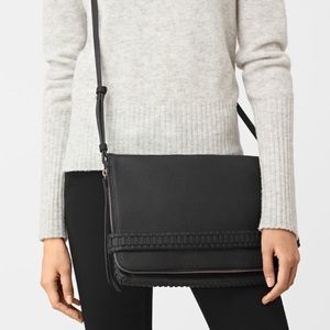 All Saints Large Black Convertible Shoulder handbag